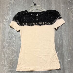 H&M Top with Black Lace Detail